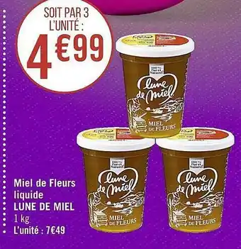 Casino Supermarchés Miel de fleurs liquide lune de miel offre