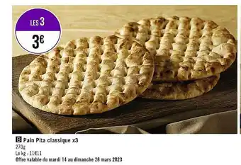 Pain pita classique x 3