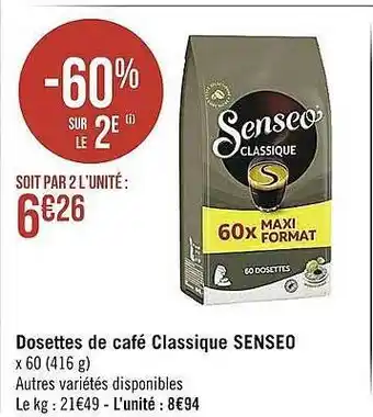 Dosettes de café classique senseo