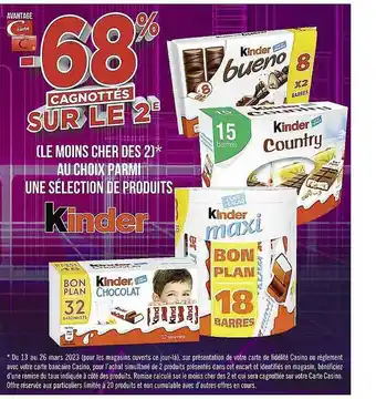 Casino Supermarchés Produits kinder offre