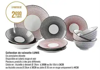 Collection de vaisselle lunis