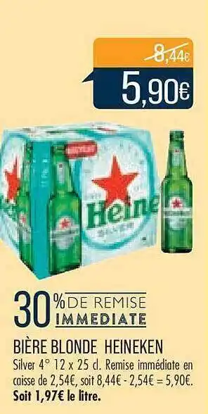 Match Bière blonde heineken offre