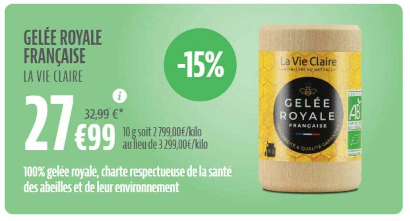 Promo Gelée royale française la vie claire chez La Vie Claire