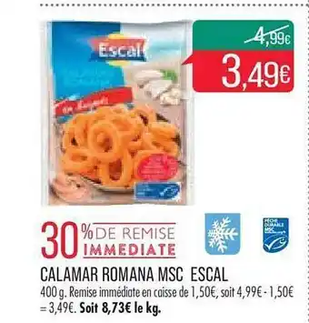 Match Calamar romana msc escal offre
