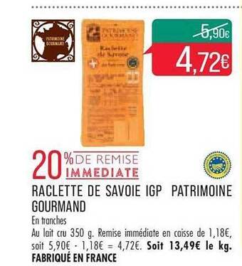 Raclette de savoie igp patrimoine gourmand