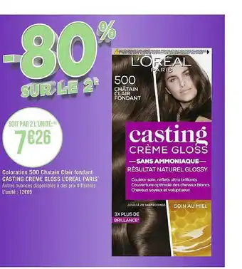 Coloration 500 châtain clair fondant casting crème gloss l'oréal paris