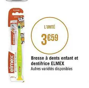Brosse à dents enfant et dentifrice elmex