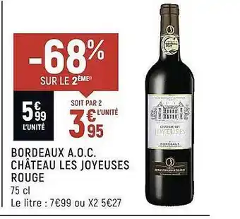 Spar Bordeaux a.o.c. château les joyeuses rouge offre