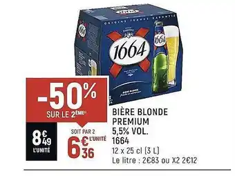 Bière blonde premium 5,5% vol. 1664