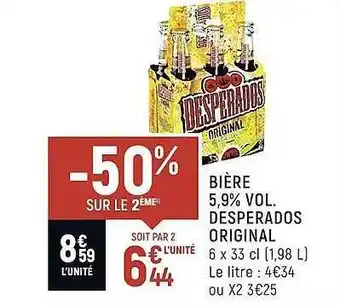 Spar Bière 5,9% vol. desperados original offre