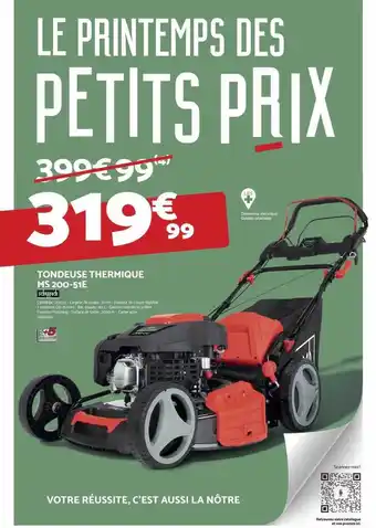 Bricomarché Tondeuse thermique ms 200-51e scheppach offre
