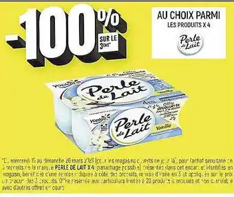 Spar Les produits x 4 perle de lait offre
