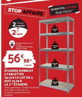 Bricomarché Étagère robbust 5 tablettes offre
