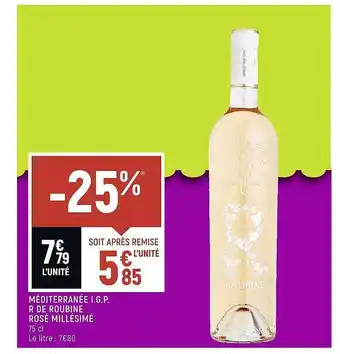 Spar Méditerranée i.g.p. r de roubine rosé millésimé offre