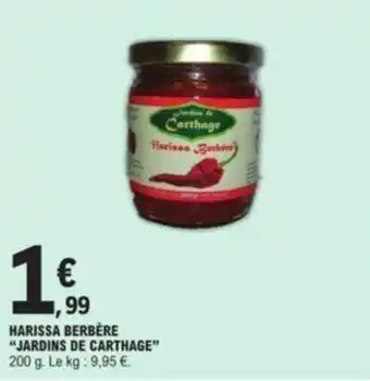 E.Leclerc Harissa berbère "JARDINS DE CARTHAGE" offre