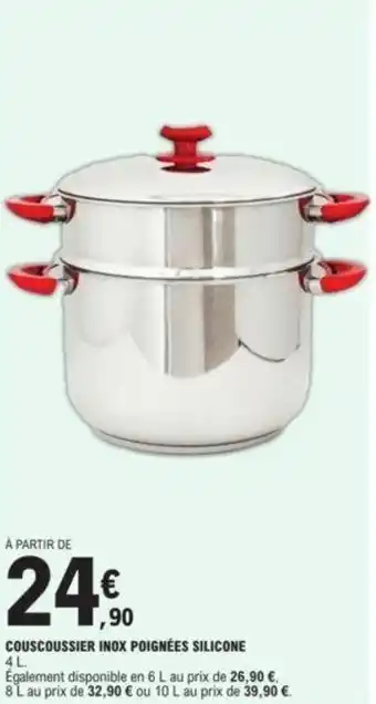 E.Leclerc Couscoussier inox poignées siliconé offre