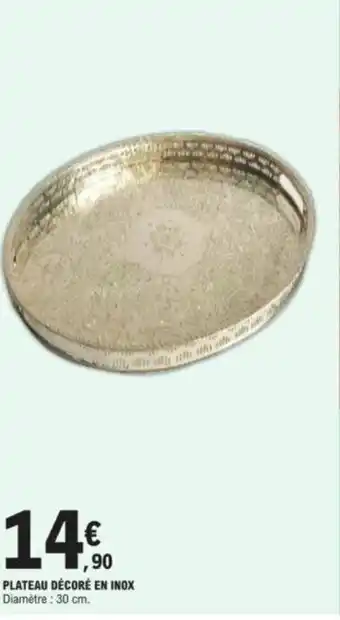 Plateau décoré en inox