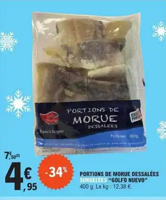 E.Leclerc Portions de morue dessalées surgelées offre
