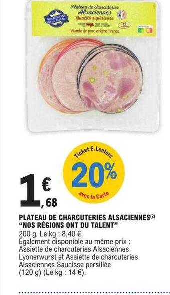 E.Leclerc Plateau de charcuteries alsaciennes offre