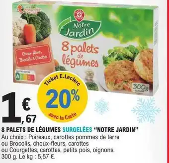 E.Leclerc 8 palets de légumes surgelées offre