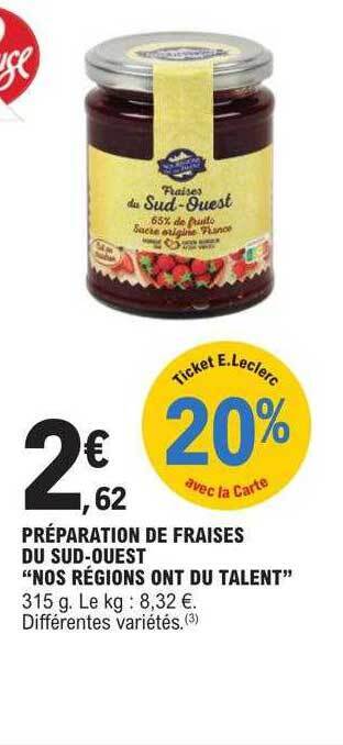 E.Leclerc Préparation de fraises du sud-ouest offre