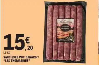E.Leclerc Saucisses pur canard offre