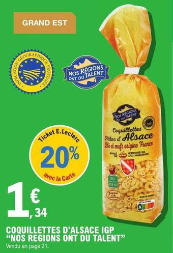 E.Leclerc Coquillettes d'alsace igp offre