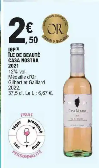 E.Leclerc Igp île de beauté casa nostra 2021 offre