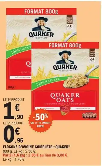 E.Leclerc Flocons d'avoine complète offre