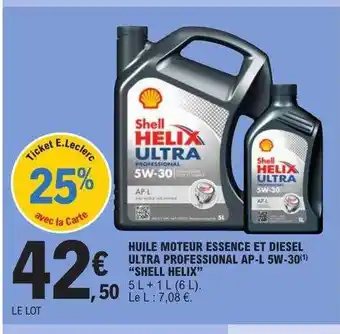 E.Leclerc Huile moteur essence et diesel ultra professional ap-l 5w-30 offre