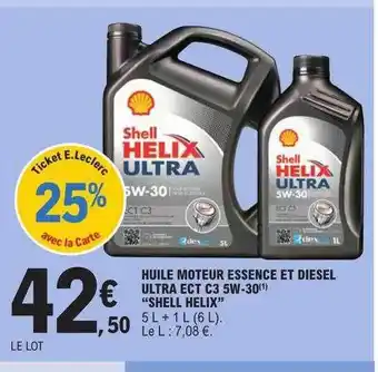 E.Leclerc Huile moteur essence et diesel ultra ect c3 5w-30 offre