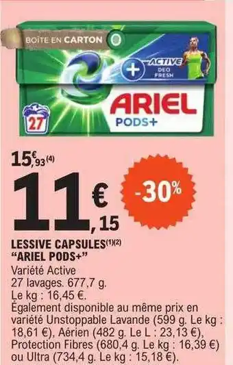 E.Leclerc Lessive capsules offre