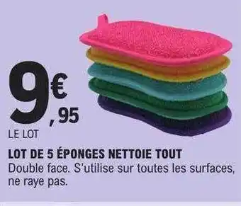 E.Leclerc Lot de 5 éponges nettoie tout offre