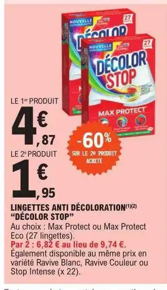 E.Leclerc Lingettes anti décoloration offre