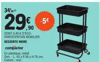 E.Leclerc Desserte noire compactor offre