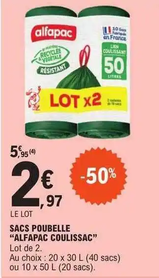E.Leclerc Sacs poubelle offre