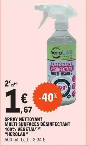 Spray nettoyant multi surfaces désinfectant 100% végétal