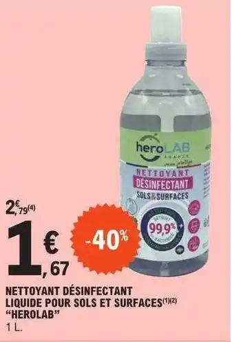 E.Leclerc Nettoyant désinfectant liquide pour sols et surfaces offre