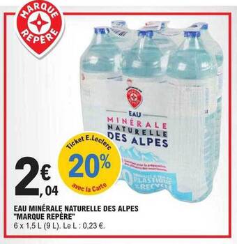 E.Leclerc Eau minérale naturelle des alpes offre