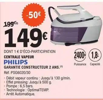 E.Leclerc Centrale vapeur philips offre