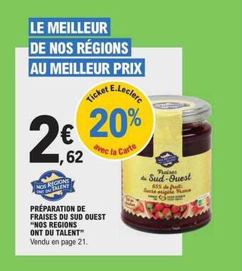 E.Leclerc Préparation de fraises du sud ouest offre