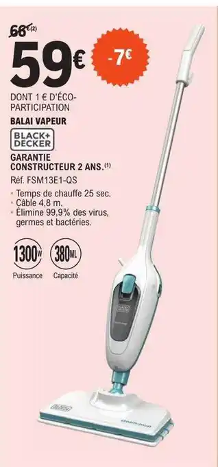 Balai vapeur black + decker