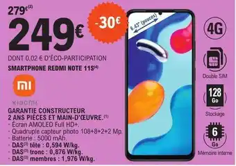 E.Leclerc Smartphone redmi note 11s xiaomi offre