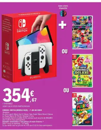 Console switch (modèle oled) + 1 jeu choix
