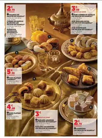 Super U Zalabia les délices de djamila, cornes de gazelle blanches les délices de djamila, makrouts les délices de djamila, mini plat offre