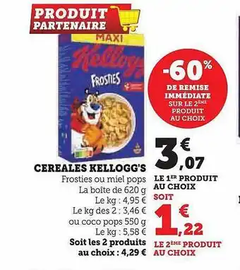 Super U Céréales kellogg's offre