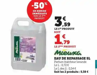 Super U Eau de repassage 5 l mieuxa offre