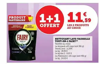 Super U Nettoyant lave-vaisselle tout-en-1 fairy offre
