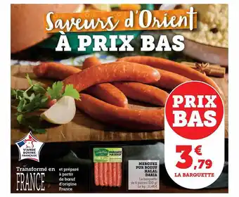 Super U Merguez pur bœuf halal dabia offre