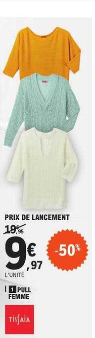 E.Leclerc Pull femme tissaia offre